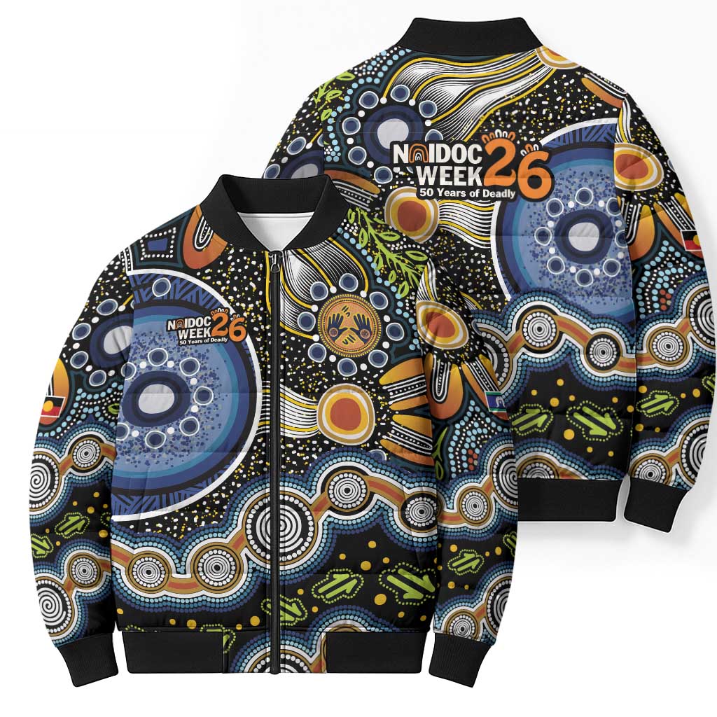 NAIDOC Deadly 50 Years Bomber Puffer Jacket Aboriginal and Torres Strait Islander