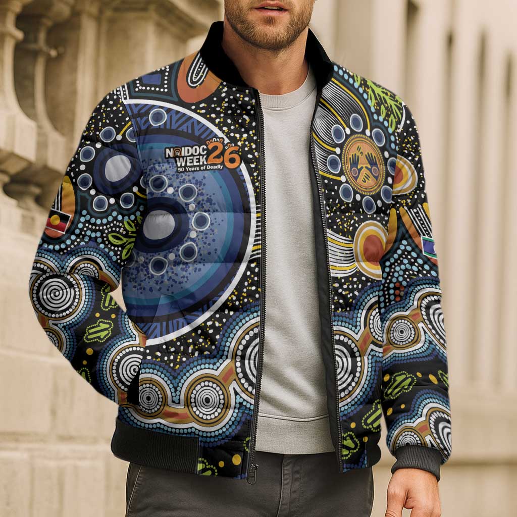 NAIDOC Deadly 50 Years Bomber Puffer Jacket Aboriginal and Torres Strait Islander