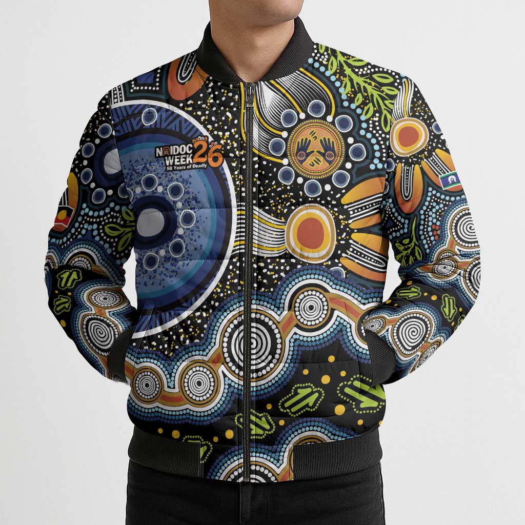 NAIDOC Deadly 50 Years Bomber Puffer Jacket Aboriginal and Torres Strait Islander