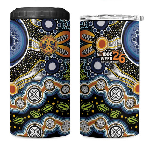 NAIDOC Deadly 50 Years 4 in 1 Can Cooler Tumbler Aboriginal and Torres Strait Islander