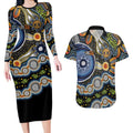 NAIDOC Deadly 50 Years Couples Matching Long Sleeve Bodycon Dress and Hawaiian Shirt Aboriginal and Torres Strait Islander