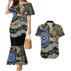 NAIDOC Deadly 50 Years Couples Matching Mermaid Dress and Hawaiian Shirt Aboriginal and Torres Strait Islander