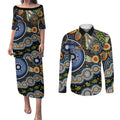 NAIDOC Deadly 50 Years Couples Matching Puletasi and Long Sleeve Button Shirt Aboriginal and Torres Strait Islander