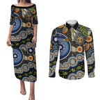 NAIDOC Deadly 50 Years Couples Matching Puletasi and Long Sleeve Button Shirt Aboriginal and Torres Strait Islander