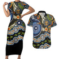NAIDOC Deadly 50 Years Couples Matching Short Sleeve Bodycon Dress and Hawaiian Shirt Aboriginal and Torres Strait Islander