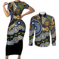 NAIDOC Deadly 50 Years Couples Matching Short Sleeve Bodycon Dress and Long Sleeve Button Shirt Aboriginal and Torres Strait Islander