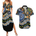 NAIDOC Deadly 50 Years Couples Matching Summer Maxi Dress and Hawaiian Shirt Aboriginal and Torres Strait Islander