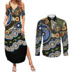 NAIDOC Deadly 50 Years Couples Matching Summer Maxi Dress and Long Sleeve Button Shirt Aboriginal and Torres Strait Islander