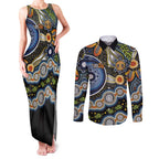 NAIDOC Deadly 50 Years Couples Matching Tank Maxi Dress and Long Sleeve Button Shirt Aboriginal and Torres Strait Islander