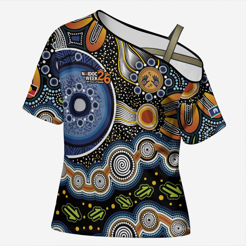 NAIDOC Deadly 50 Years Cross Shoulder Shirt Aboriginal and Torres Strait Islander