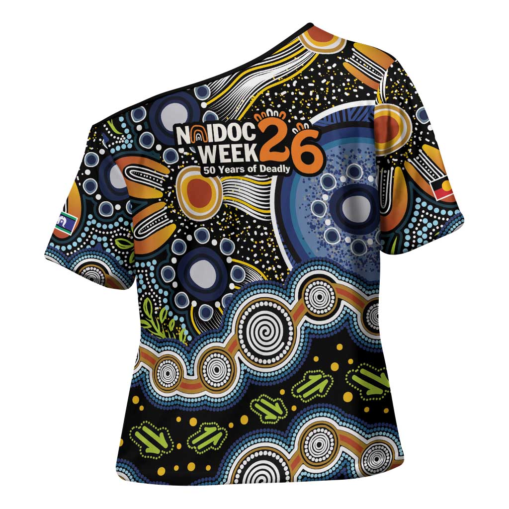 NAIDOC Deadly 50 Years Cross Shoulder Shirt Aboriginal and Torres Strait Islander