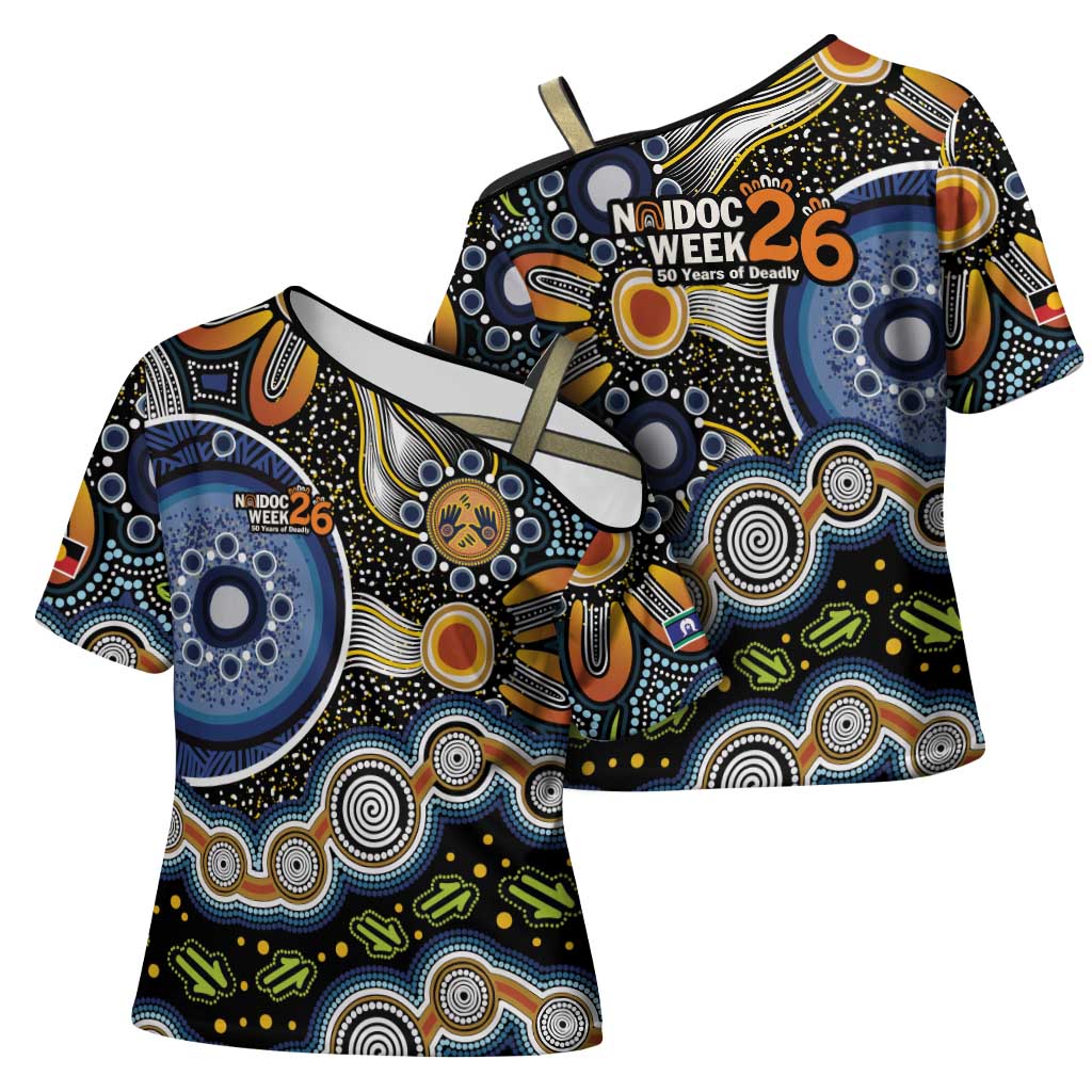 NAIDOC Deadly 50 Years Cross Shoulder Shirt Aboriginal and Torres Strait Islander