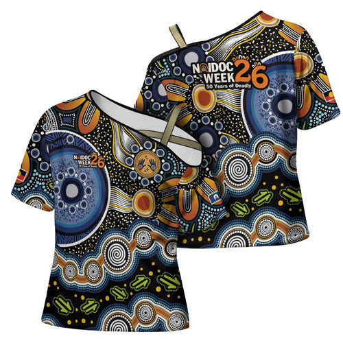 NAIDOC Deadly 50 Years Cross Shoulder Shirt Aboriginal and Torres Strait Islander