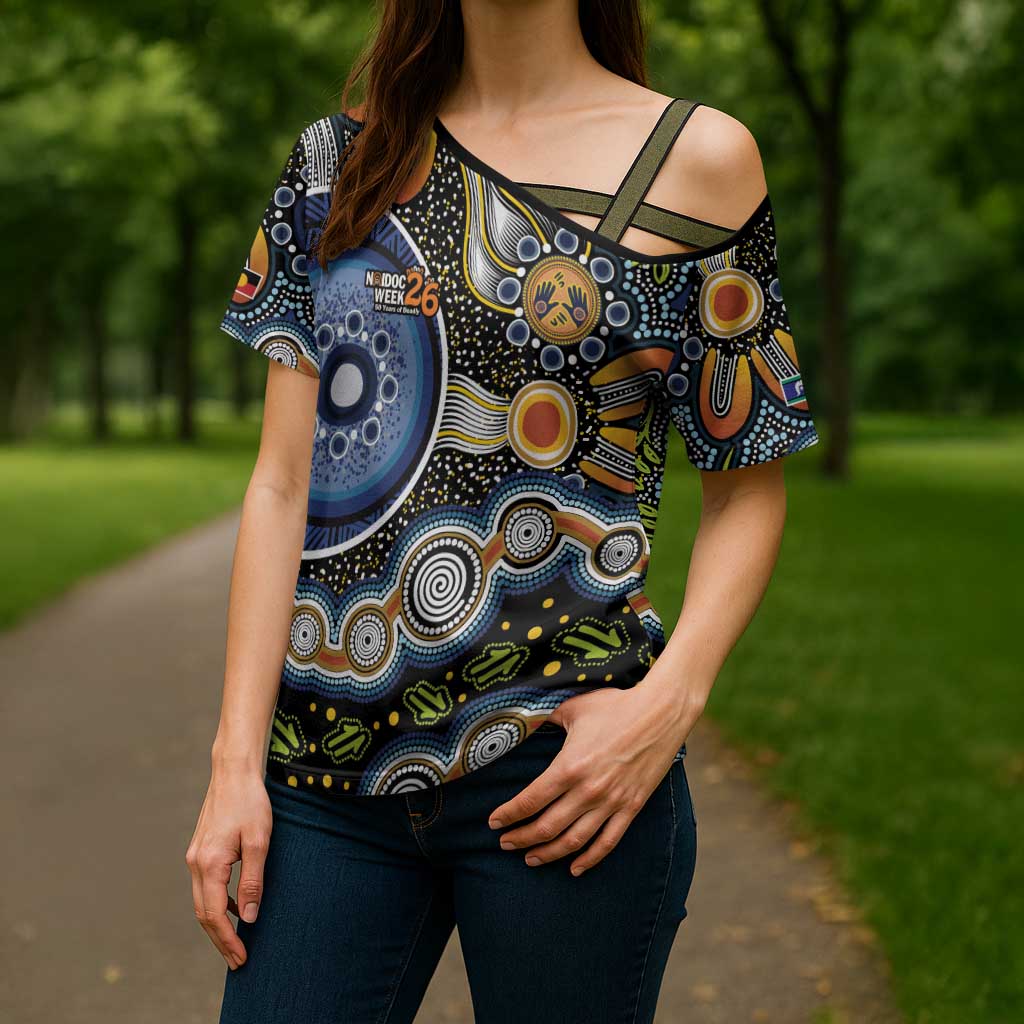NAIDOC Deadly 50 Years Cross Shoulder Shirt Aboriginal and Torres Strait Islander