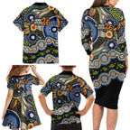 NAIDOC Deadly 50 Years Family Matching Long Sleeve Bodycon Dress and Hawaiian Shirt Aboriginal and Torres Strait Islander