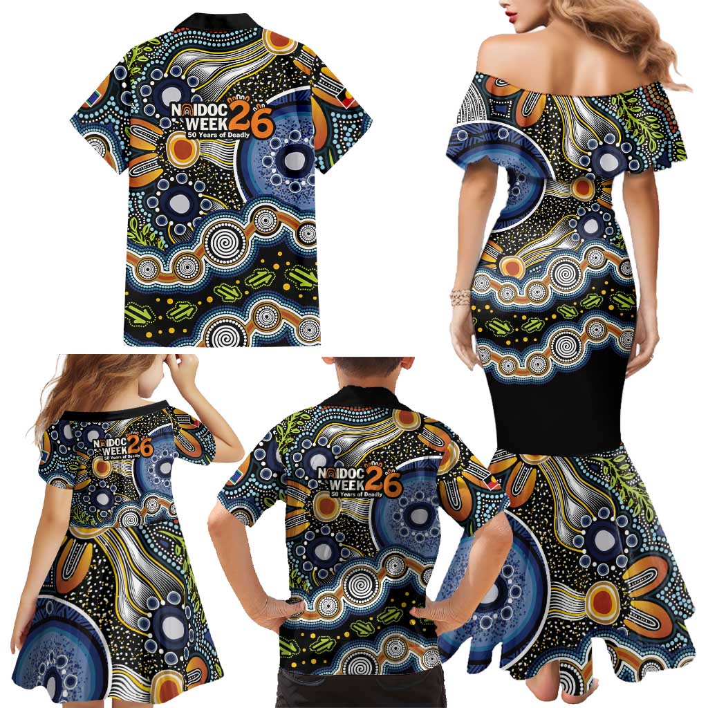 NAIDOC Deadly 50 Years Family Matching Mermaid Dress and Hawaiian Shirt Aboriginal and Torres Strait Islander