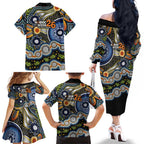 NAIDOC Deadly 50 Years Family Matching Off The Shoulder Long Sleeve Dress and Hawaiian Shirt Aboriginal and Torres Strait Islander