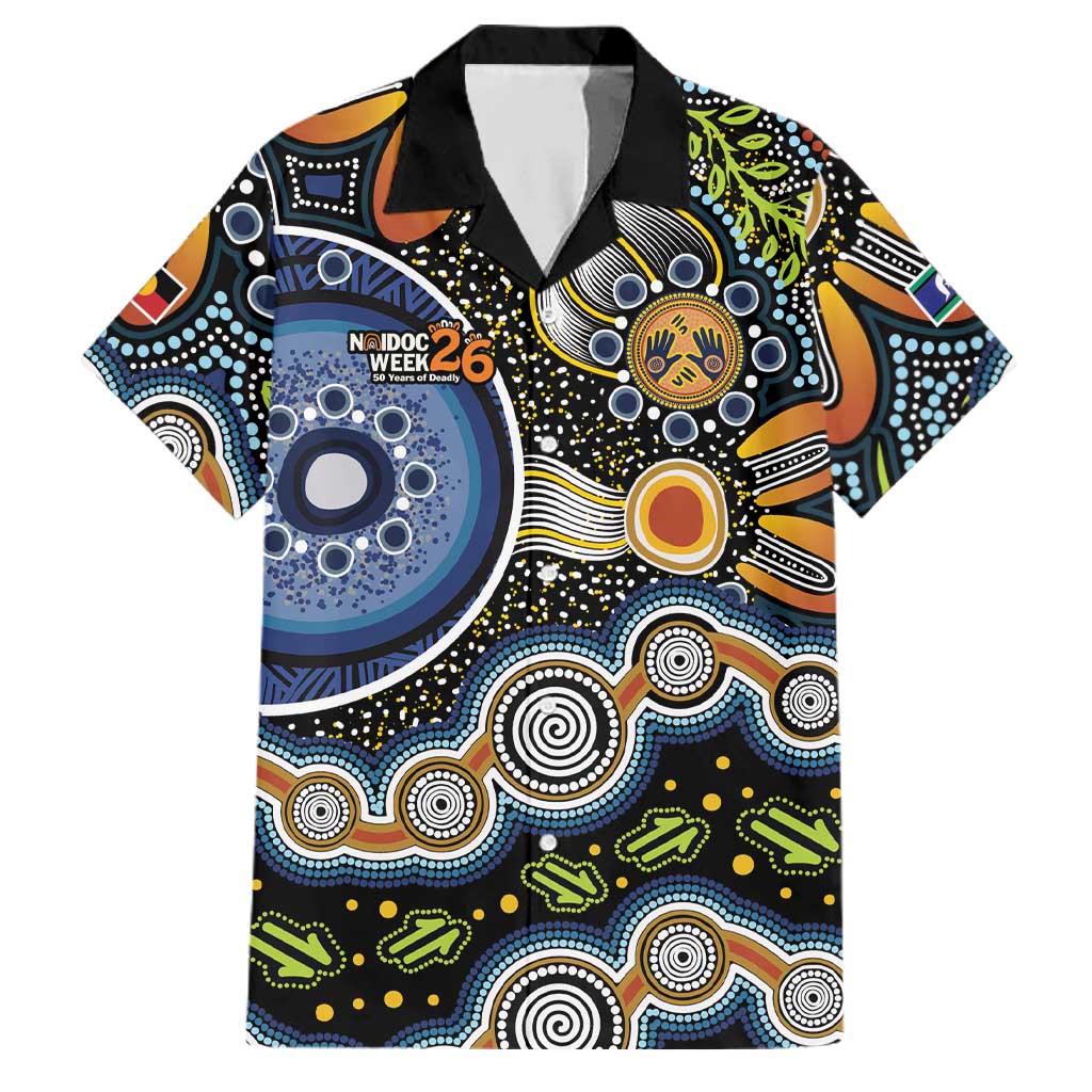 NAIDOC Deadly 50 Years Family Matching Off Shoulder Maxi Dress and Hawaiian Shirt Aboriginal and Torres Strait Islander