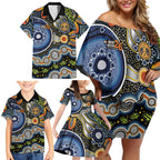 NAIDOC Deadly 50 Years Family Matching Off Shoulder Short Dress and Hawaiian Shirt Aboriginal and Torres Strait Islander