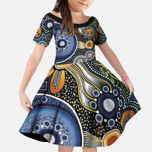 NAIDOC Deadly 50 Years Family Matching Off Shoulder Short Dress and Hawaiian Shirt Aboriginal and Torres Strait Islander