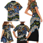 NAIDOC Deadly 50 Years Family Matching Short Sleeve Bodycon Dress and Hawaiian Shirt Aboriginal and Torres Strait Islander
