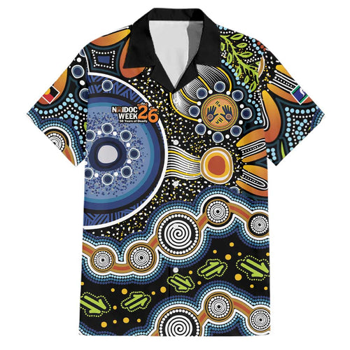 NAIDOC Deadly 50 Years Family Matching Short Sleeve Bodycon Dress and Hawaiian Shirt Aboriginal and Torres Strait Islander