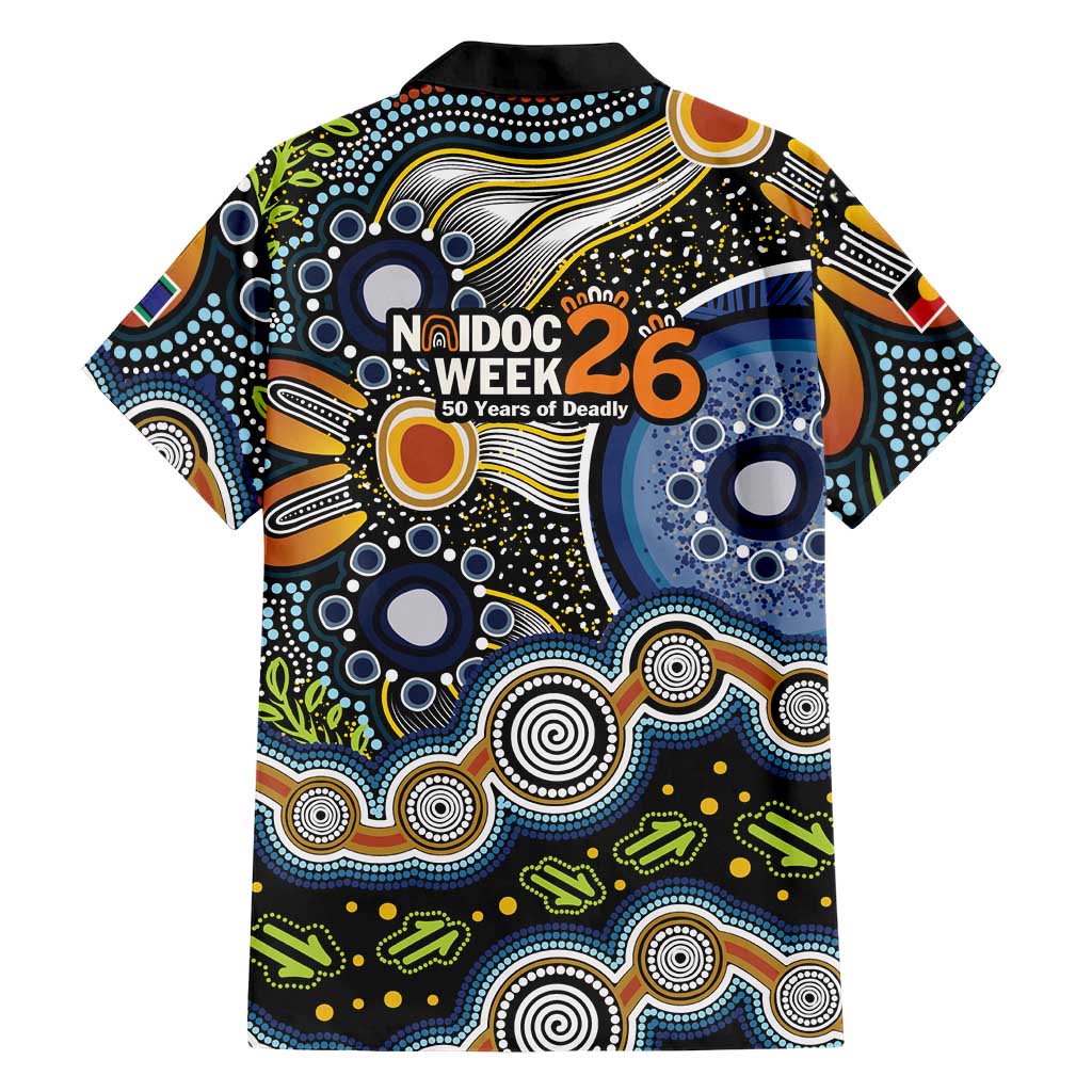 NAIDOC Deadly 50 Years Family Matching Short Sleeve Bodycon Dress and Hawaiian Shirt Aboriginal and Torres Strait Islander
