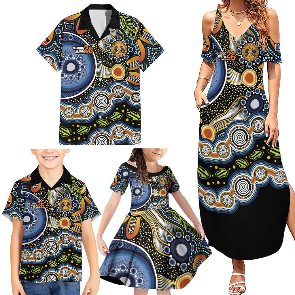 NAIDOC Deadly 50 Years Family Matching Summer Maxi Dress and Hawaiian Shirt Aboriginal and Torres Strait Islander