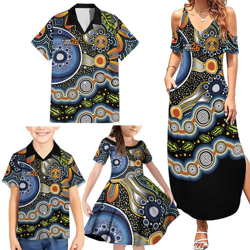 NAIDOC Deadly 50 Years Family Matching Summer Maxi Dress and Hawaiian Shirt Aboriginal and Torres Strait Islander