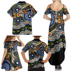 NAIDOC Deadly 50 Years Family Matching Summer Maxi Dress and Hawaiian Shirt Aboriginal and Torres Strait Islander