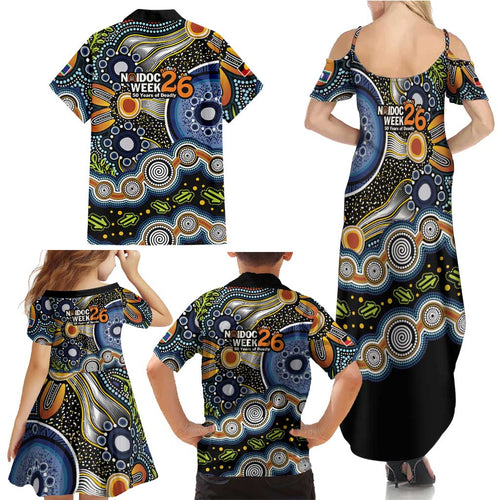 NAIDOC Deadly 50 Years Family Matching Summer Maxi Dress and Hawaiian Shirt Aboriginal and Torres Strait Islander