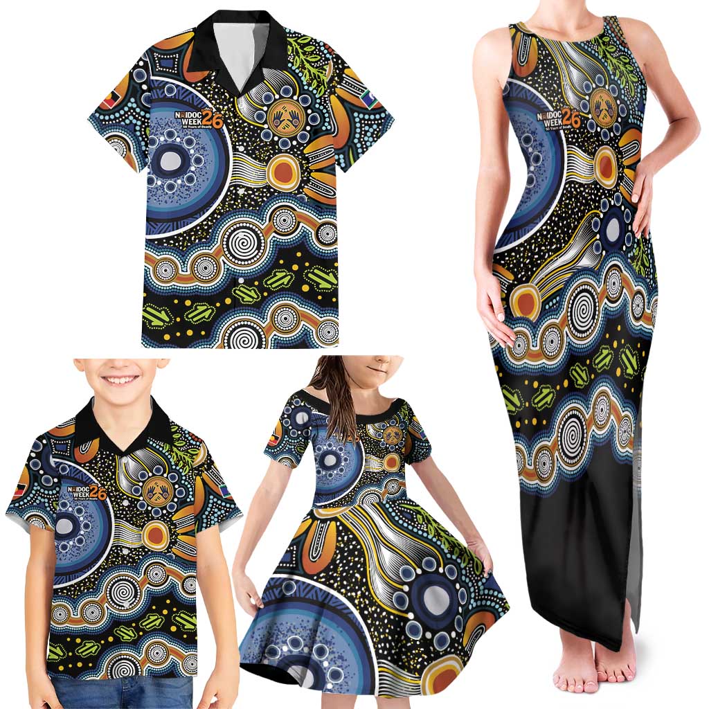NAIDOC Deadly 50 Years Family Matching Tank Maxi Dress and Hawaiian Shirt Aboriginal and Torres Strait Islander