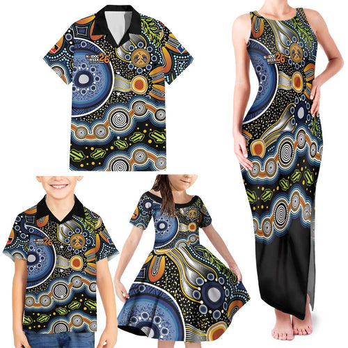 NAIDOC Deadly 50 Years Family Matching Tank Maxi Dress and Hawaiian Shirt Aboriginal and Torres Strait Islander