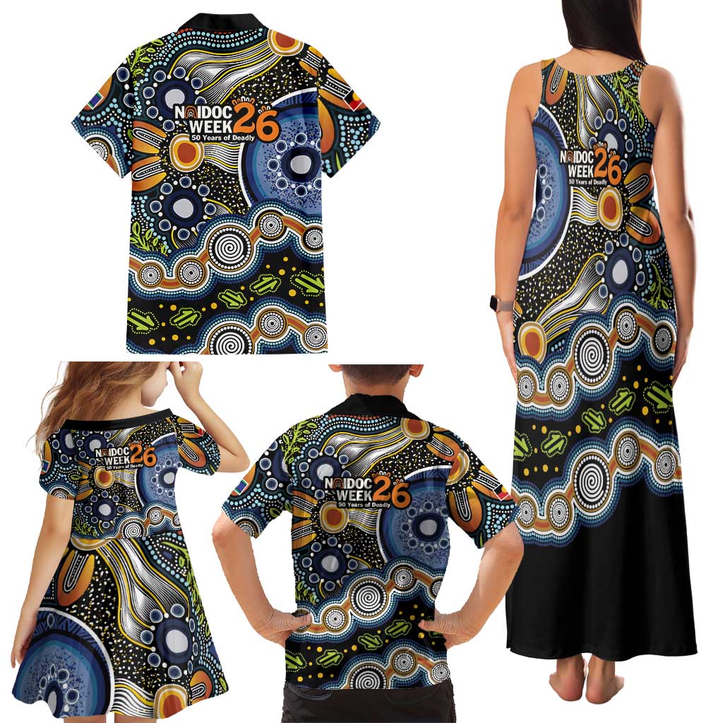 NAIDOC Deadly 50 Years Family Matching Tank Maxi Dress and Hawaiian Shirt Aboriginal and Torres Strait Islander