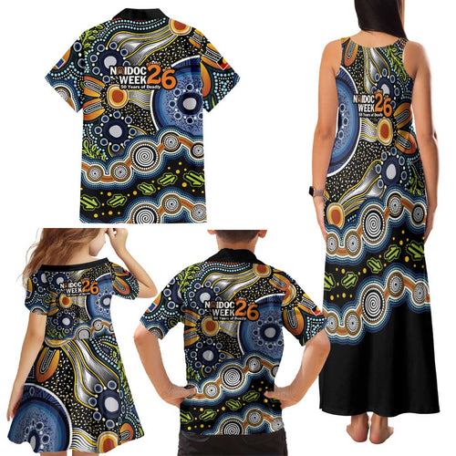 NAIDOC Deadly 50 Years Family Matching Tank Maxi Dress and Hawaiian Shirt Aboriginal and Torres Strait Islander