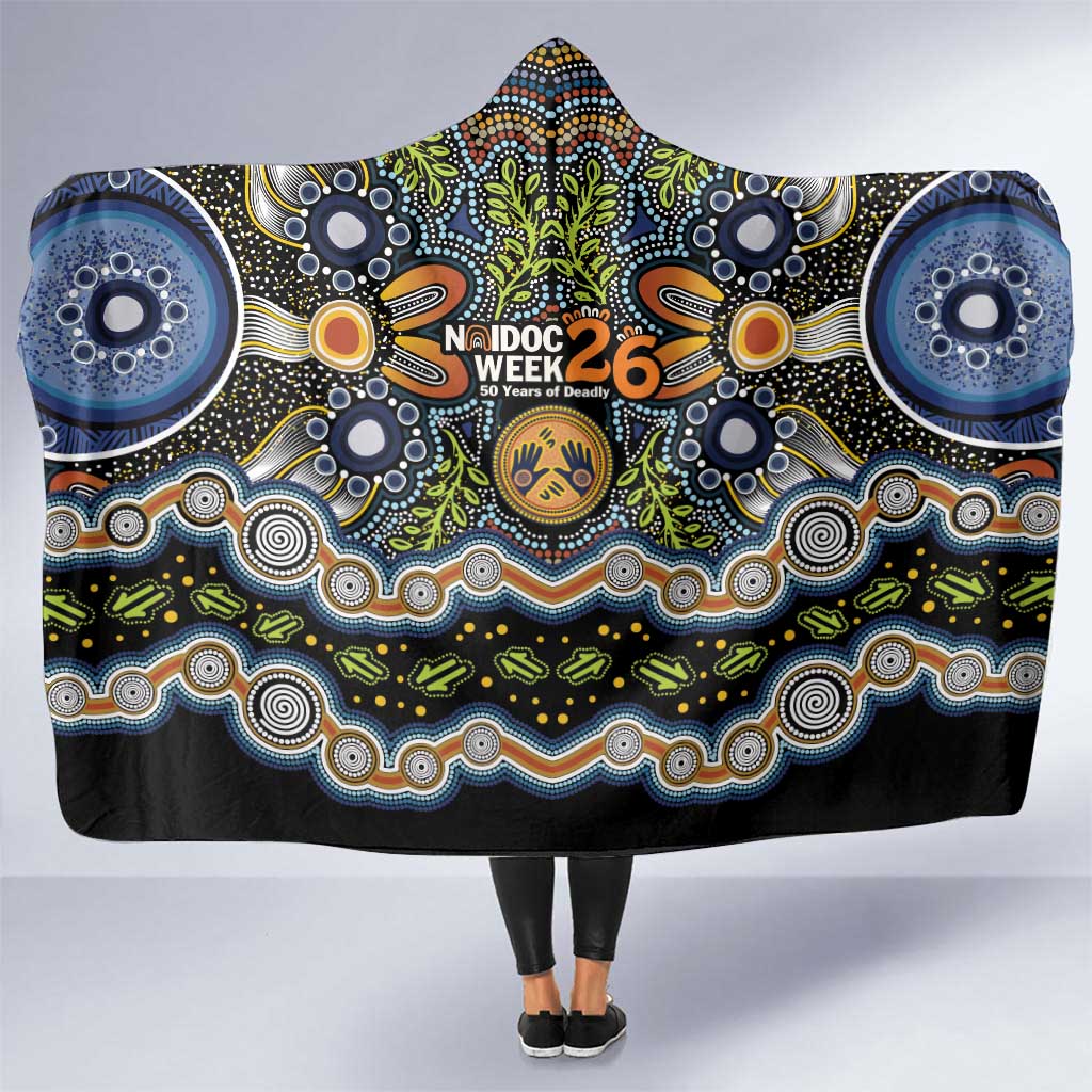 NAIDOC Deadly 50 Years Hooded Blanket Aboriginal and Torres Strait Islander
