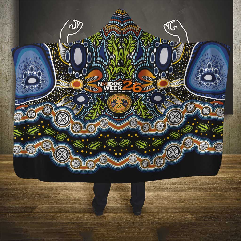 NAIDOC Deadly 50 Years Hooded Blanket Aboriginal and Torres Strait Islander