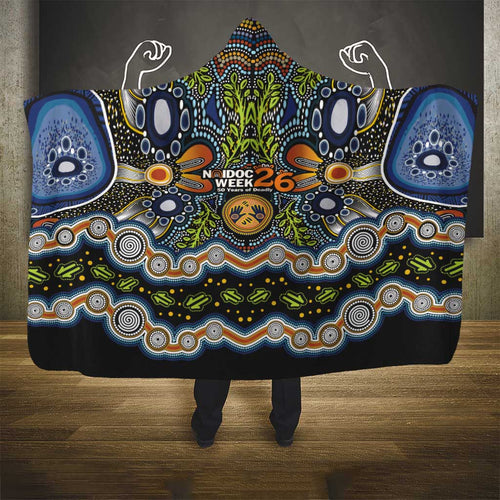 NAIDOC Deadly 50 Years Hooded Blanket Aboriginal and Torres Strait Islander