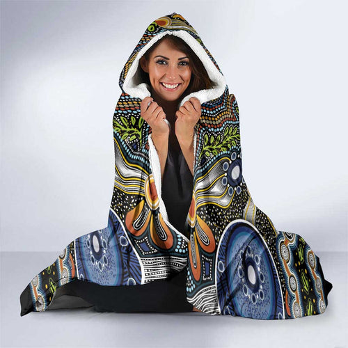 NAIDOC Deadly 50 Years Hooded Blanket Aboriginal and Torres Strait Islander