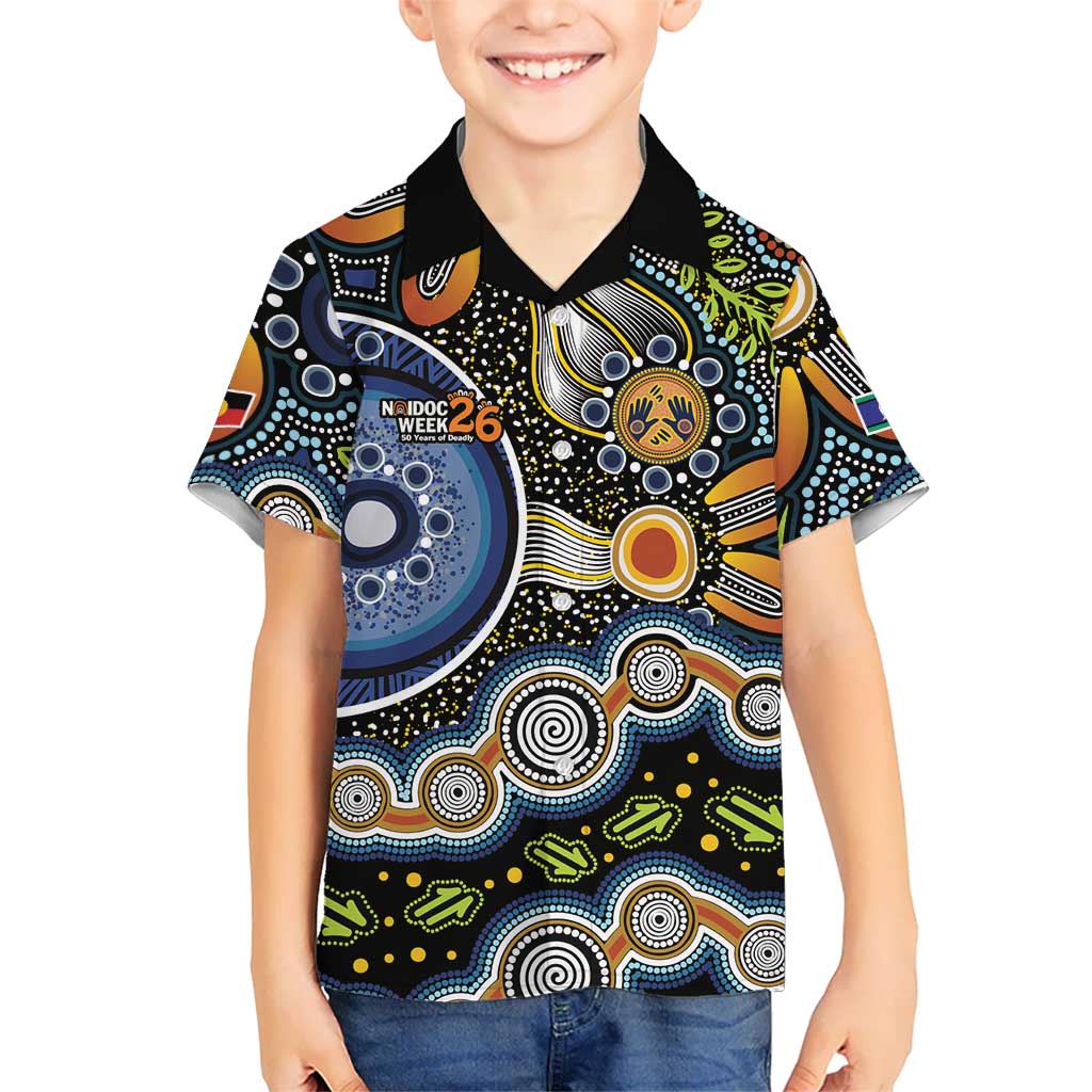NAIDOC Deadly 50 Years Kid Hawaiian Shirt Aboriginal and Torres Strait Islander