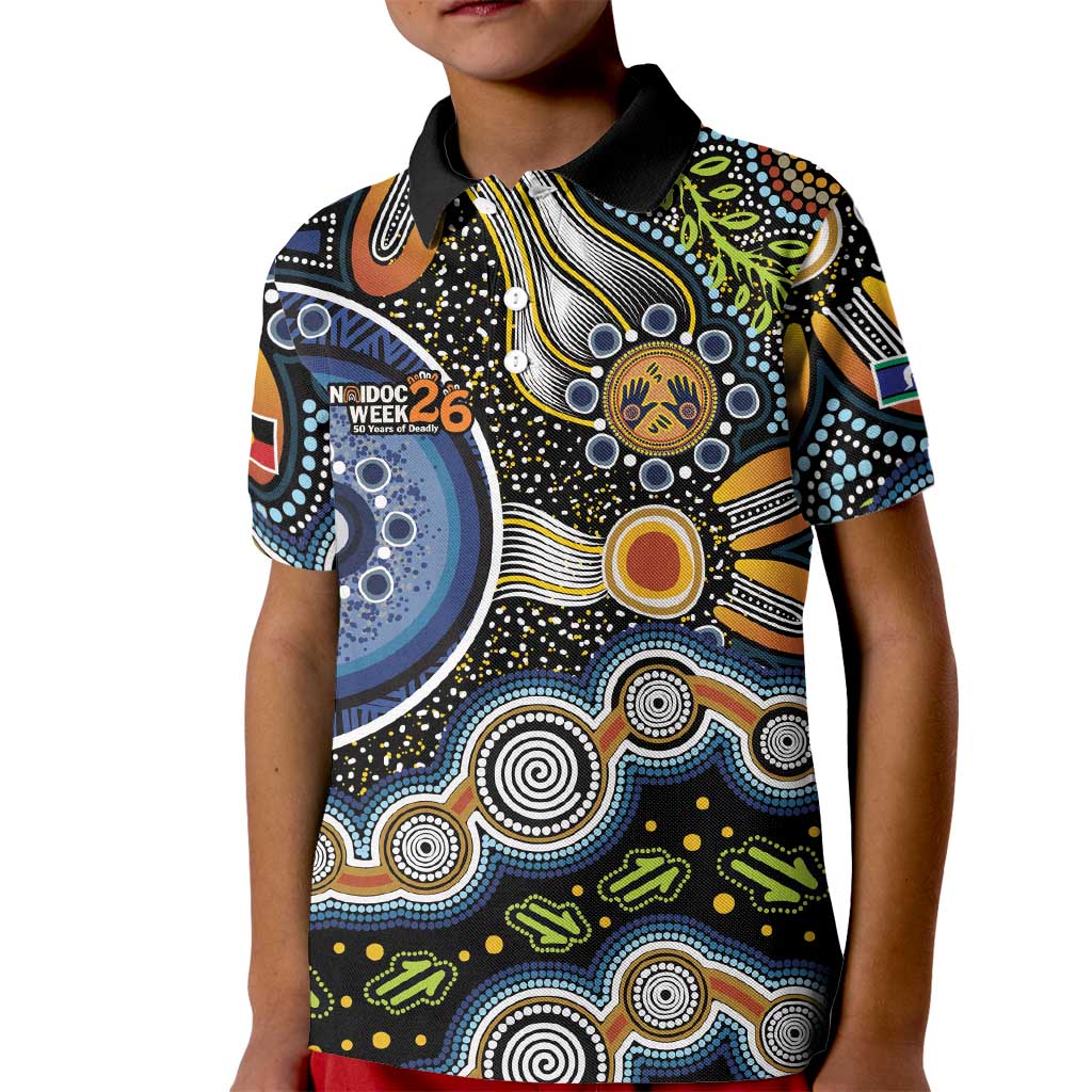 NAIDOC Deadly 50 Years Kid Polo Shirt Aboriginal and Torres Strait Islander