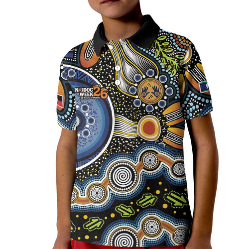 NAIDOC Deadly 50 Years Kid Polo Shirt Aboriginal and Torres Strait Islander