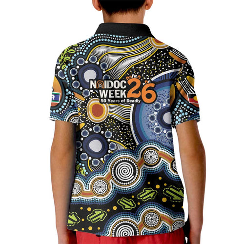 NAIDOC Deadly 50 Years Kid Polo Shirt Aboriginal and Torres Strait Islander