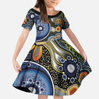 NAIDOC Deadly 50 Years Kid Short Sleeve Dress Aboriginal and Torres Strait Islander