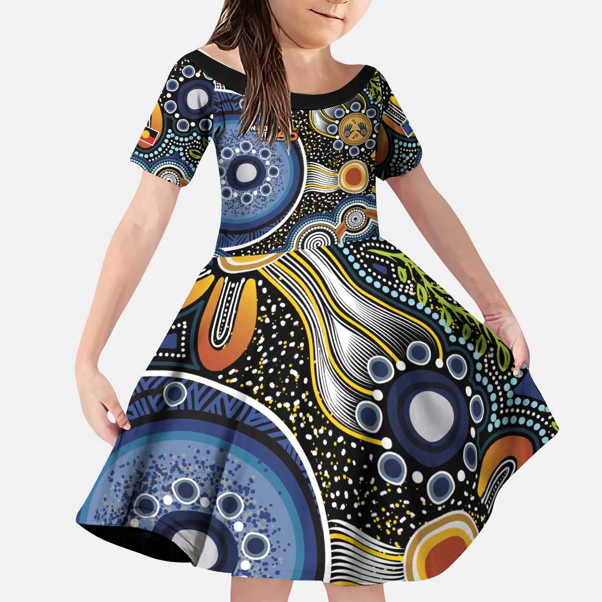NAIDOC Deadly 50 Years Kid Short Sleeve Dress Aboriginal and Torres Strait Islander
