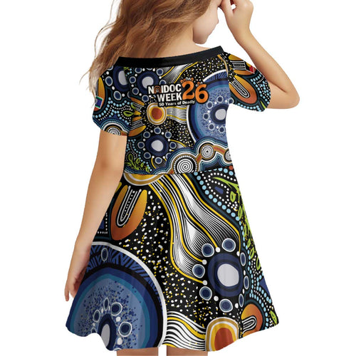 NAIDOC Deadly 50 Years Kid Short Sleeve Dress Aboriginal and Torres Strait Islander