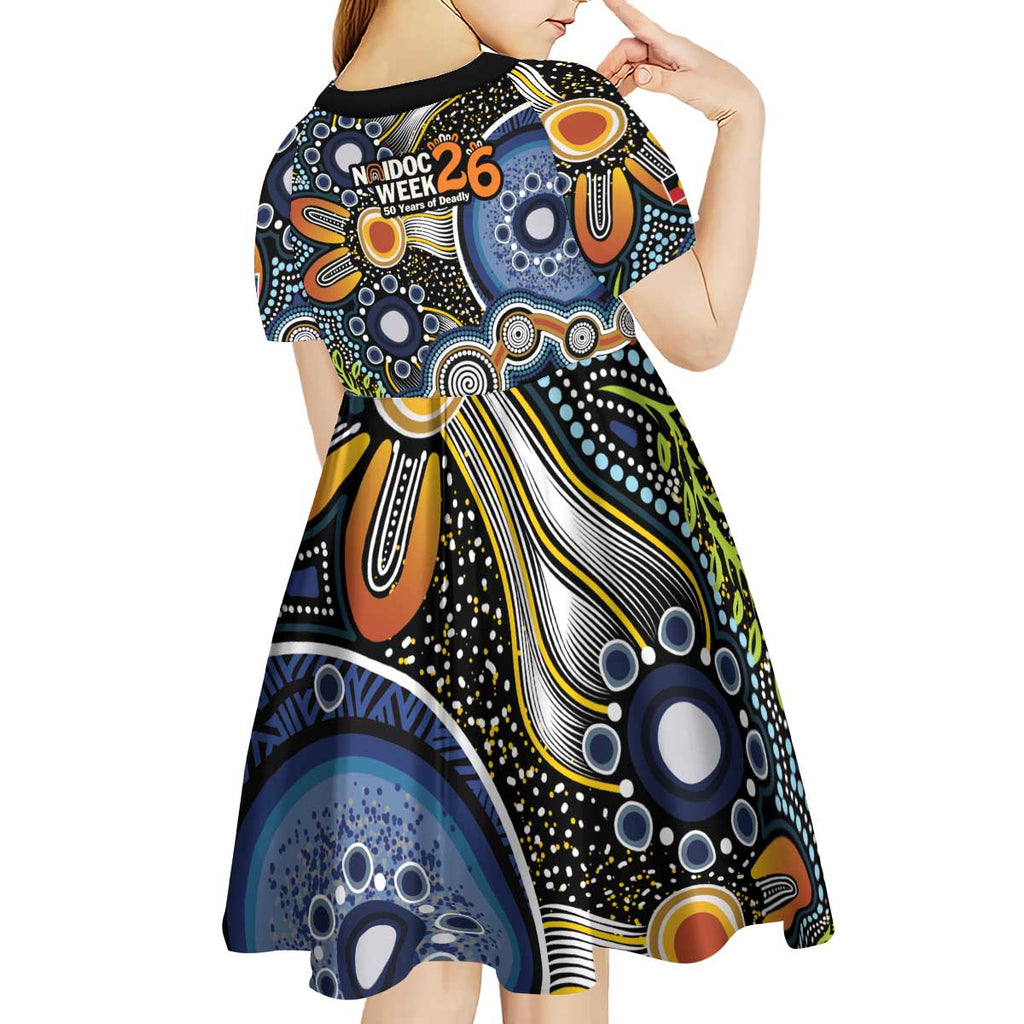 NAIDOC Deadly 50 Years Kid Short Sleeve Dress Aboriginal and Torres Strait Islander