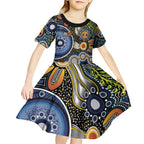 NAIDOC Deadly 50 Years Kid Short Sleeve Dress Aboriginal and Torres Strait Islander
