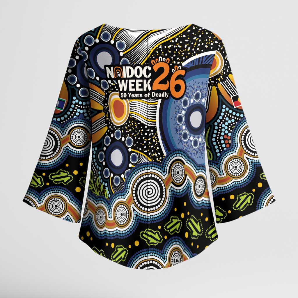 NAIDOC Deadly 50 Years Kimono Sleeve Blouse Aboriginal and Torres Strait Islander