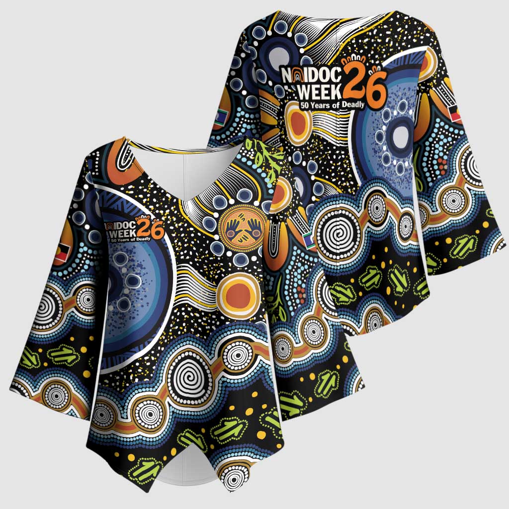 NAIDOC Deadly 50 Years Kimono Sleeve Blouse Aboriginal and Torres Strait Islander